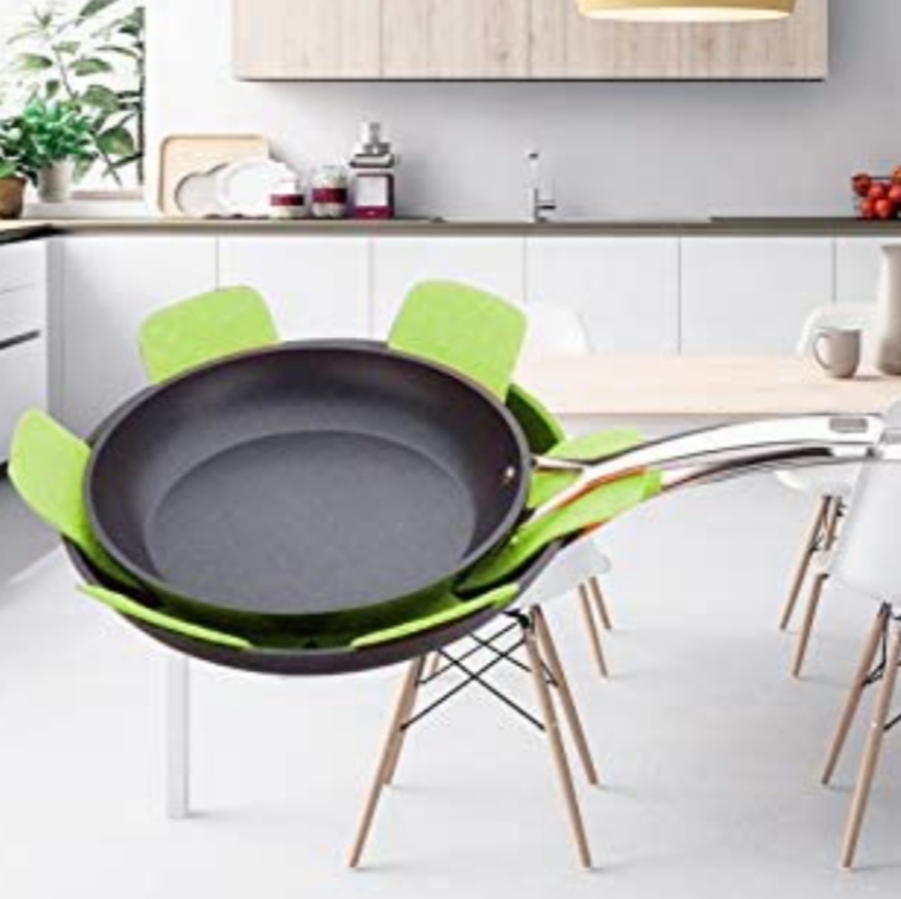 Felt Pot Protectors Cookware Dividers Set of 4 Green NEW 4 Sizes - Picture 3 of 8